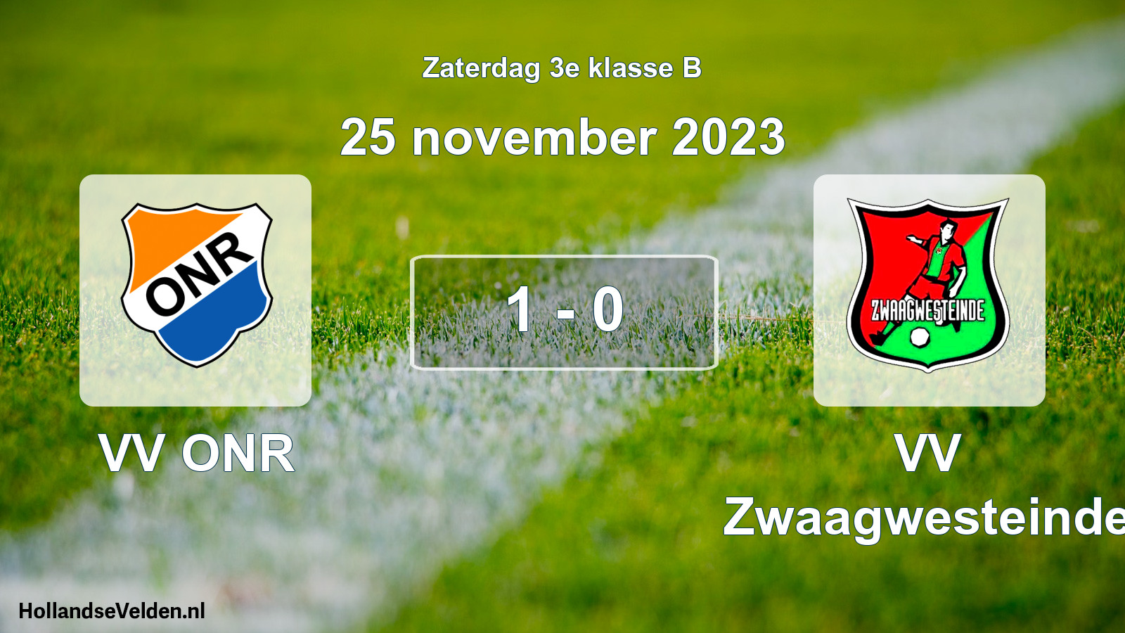 Total number of matches played: VV ONR - VV Zwaagwesteinde 1 - 0 (25 November 2023)