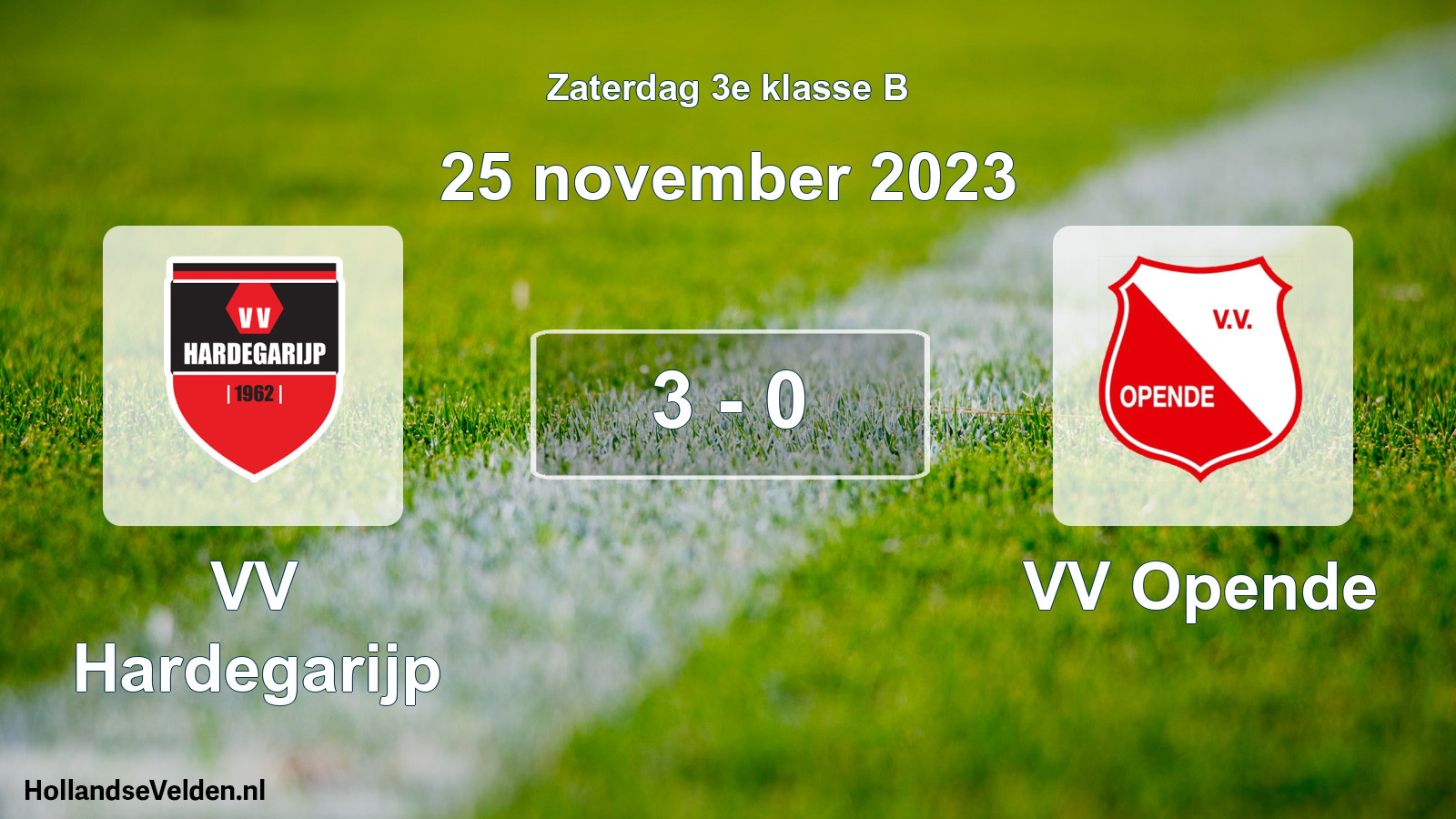 Total number of matches played: VV Hardegarijp - VV Opende 3 - 0 (25 November 2023)