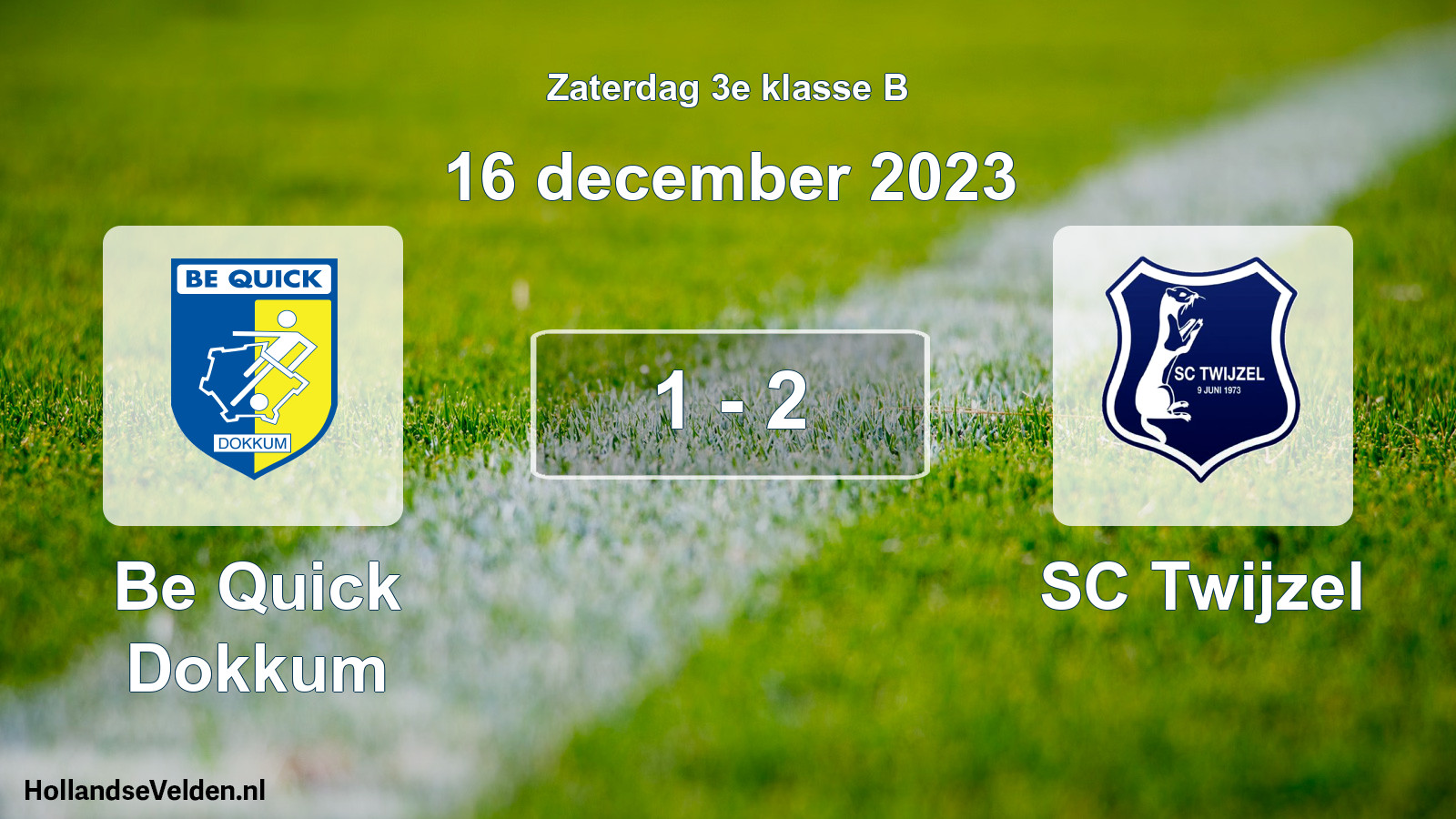 Total number of matches played: Be Quick Dokkum - SC Twijzel 1 - 2 (16 December 2023)