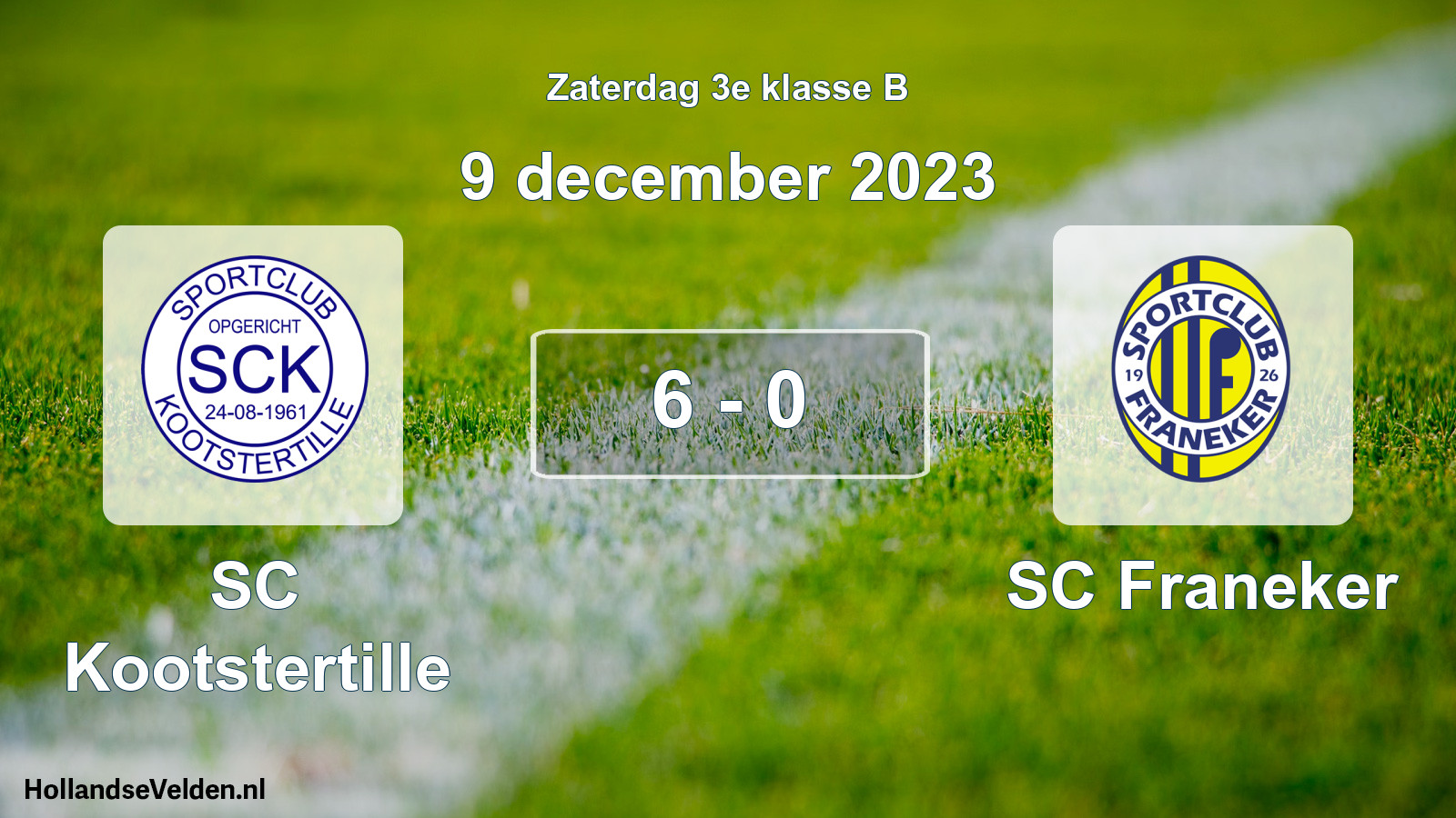 Total number of matches played: SC Kootstertille - SC Franeker 6 - 0 (9 December 2023)