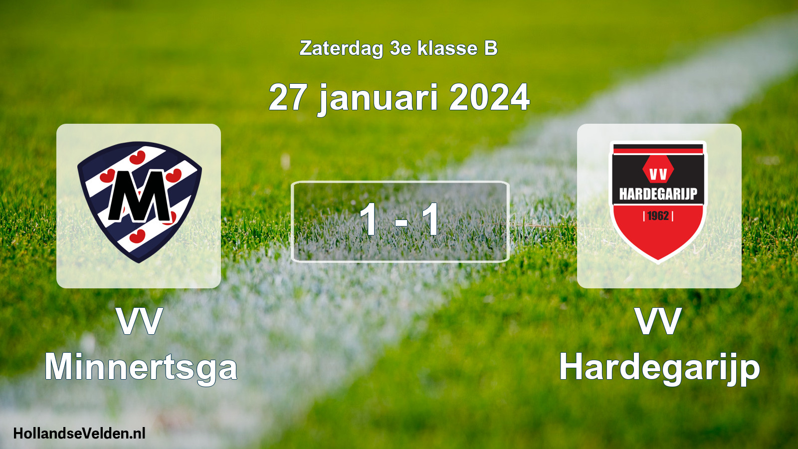 Total number of matches played: VV Minnertsga - VV Hardegarijp 1 - 1 (27 January 2024)