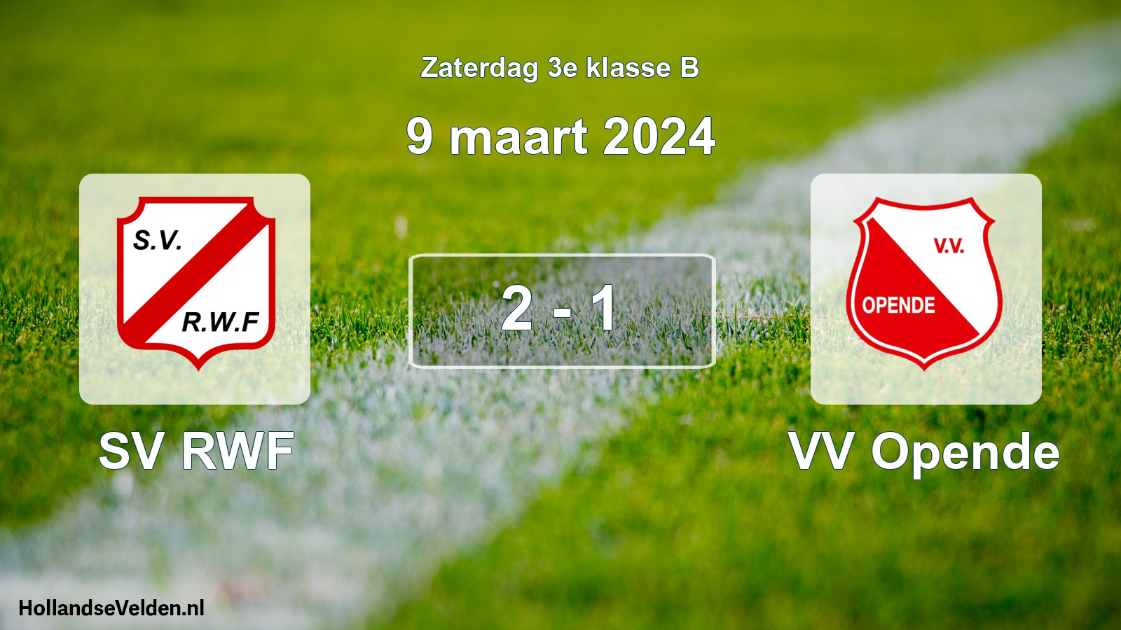 Total number of matches played: SV RWF - VV Opende 2 - 1 (9 March 2024)