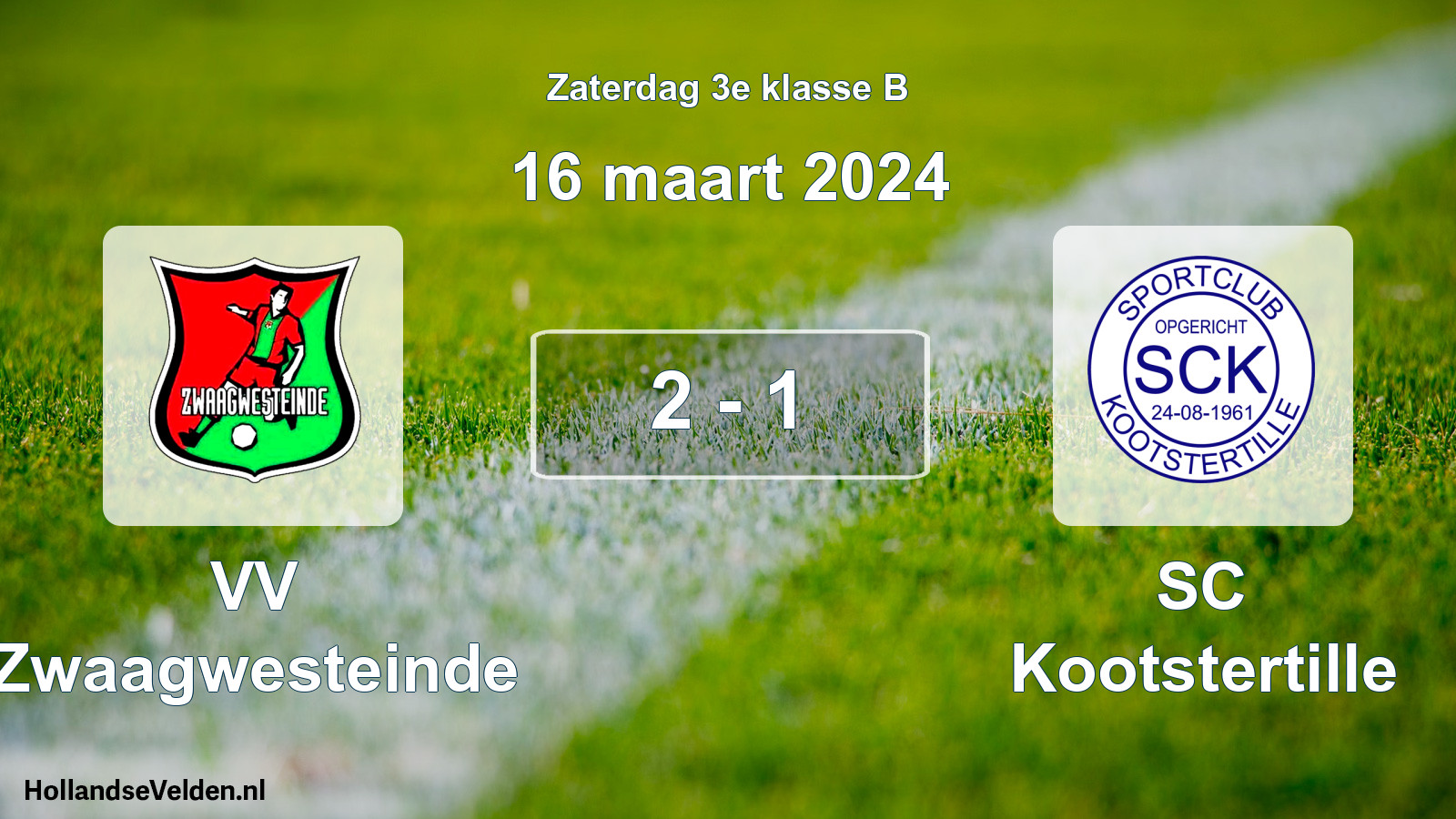Total number of matches played: VV Zwaagwesteinde - SC Kootstertille 2 - 1 (16 March 2024)
