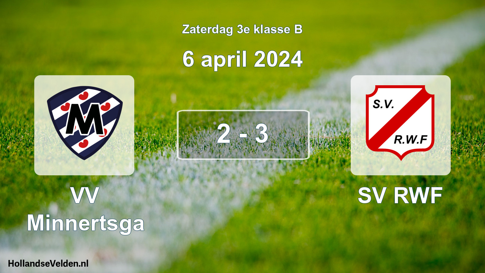 Total number of matches played: VV Minnertsga - SV RWF 2 - 3 (6 April 2024)