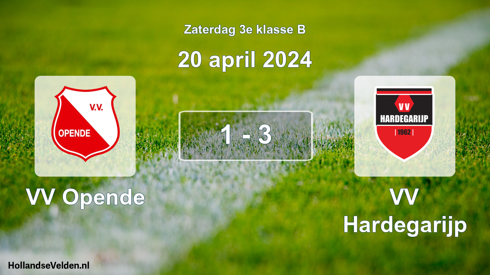 Total number of matches played: VV Opende - VV Hardegarijp 1 - 3 (20 April 2024)