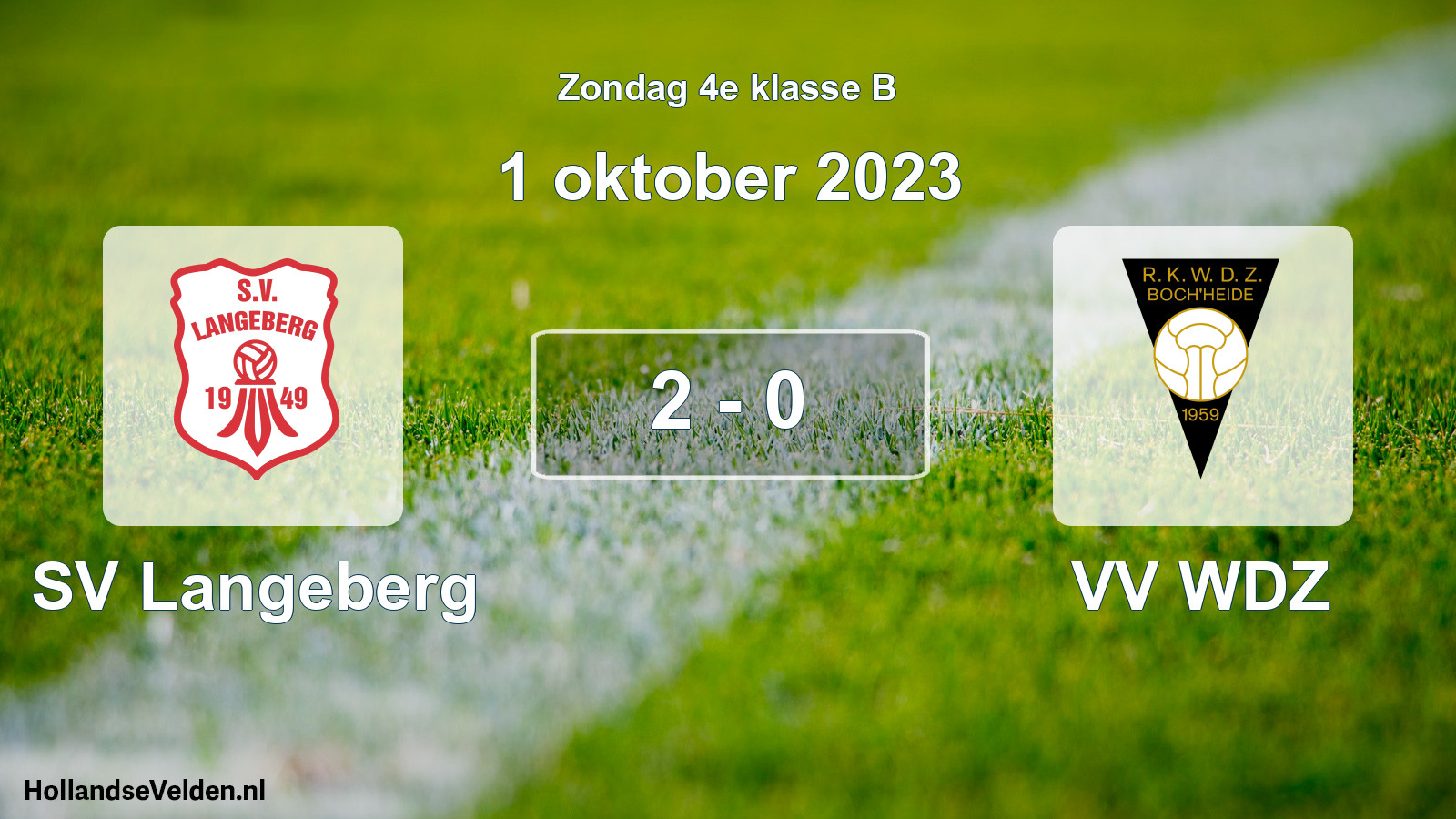 Total number of matches played: SV Langeberg - VV WDZ 2 - 0 (1 October 2023)