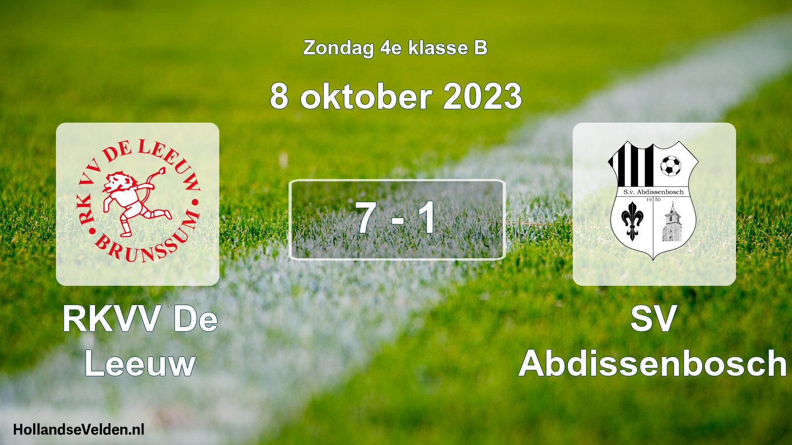 Total number of matches played: RKVV De Leeuw - SV Abdissenbosch 7 - 1 (8 October 2023)