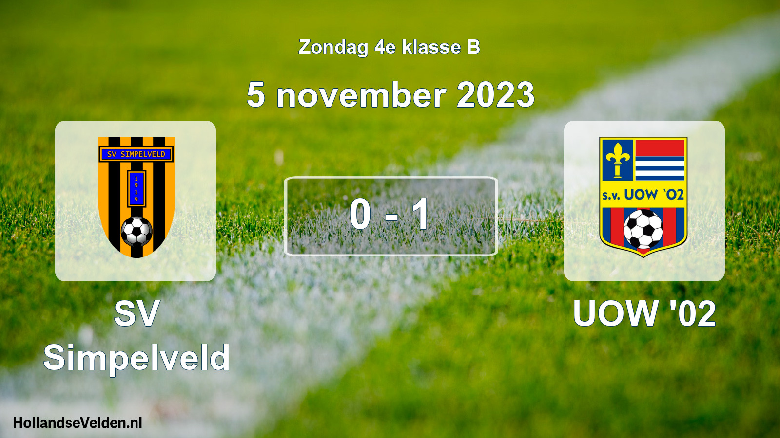 Total number of matches played: SV Simpelveld - UOW '02 0 - 1 (5 November 2023)
