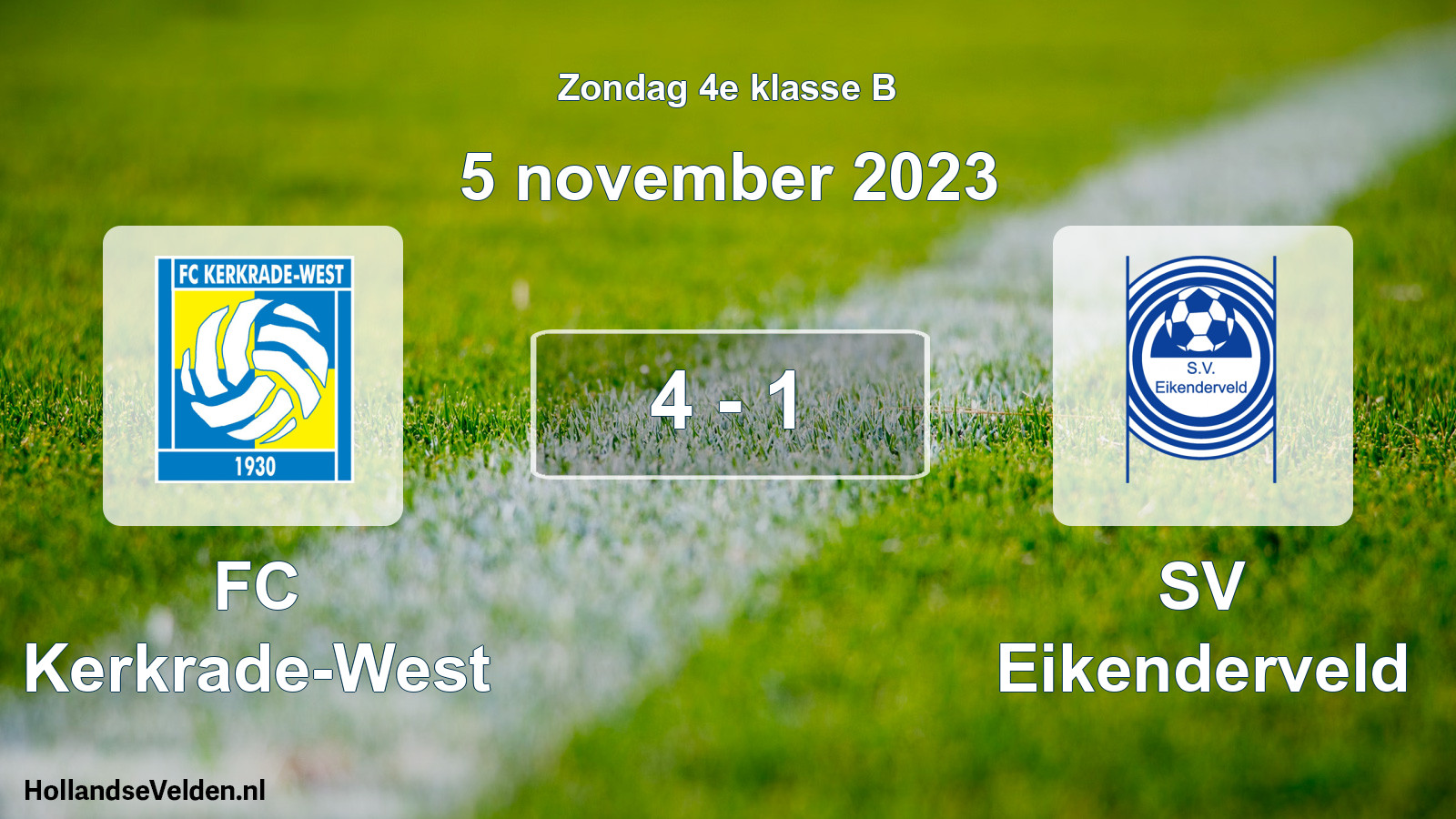 Total number of matches played: FC Kerkrade-West - SV Eikenderveld 4 - 1 (5 November 2023)