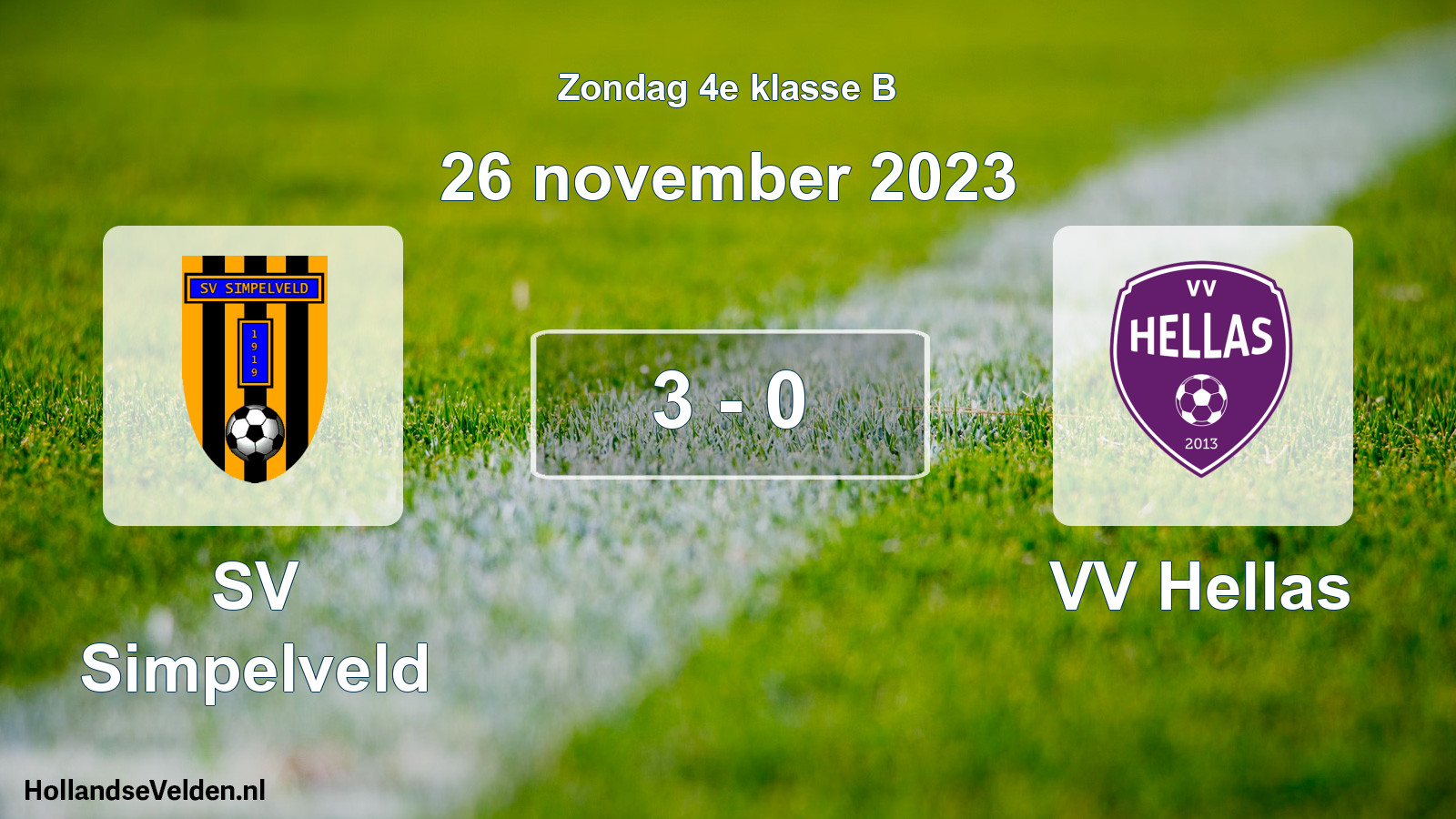 Total number of matches played: SV Simpelveld - VV Hellas 3 - 0 (26 November 2023)