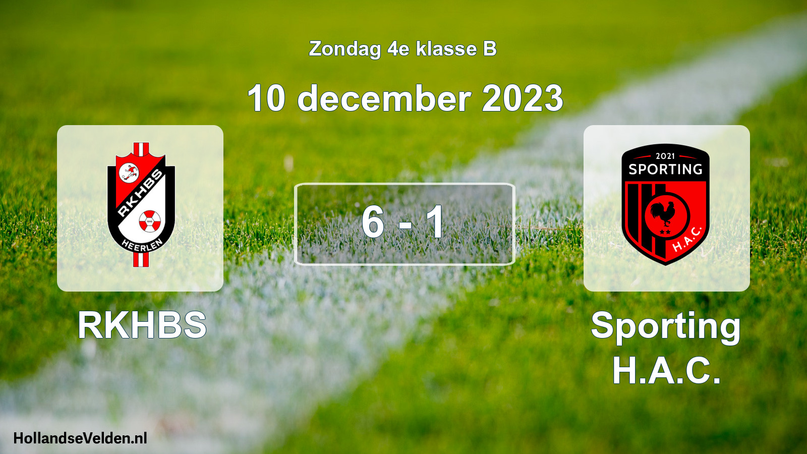 Total number of matches played: RKHBS - Sporting H.A.C. 6 - 1 (10 December 2023)