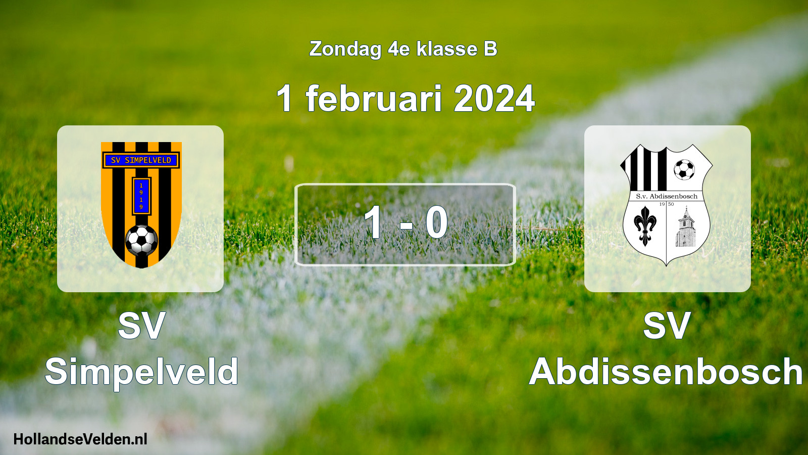 Total number of matches played: SV Simpelveld - SV Abdissenbosch 1 - 0 (1 February 2024)