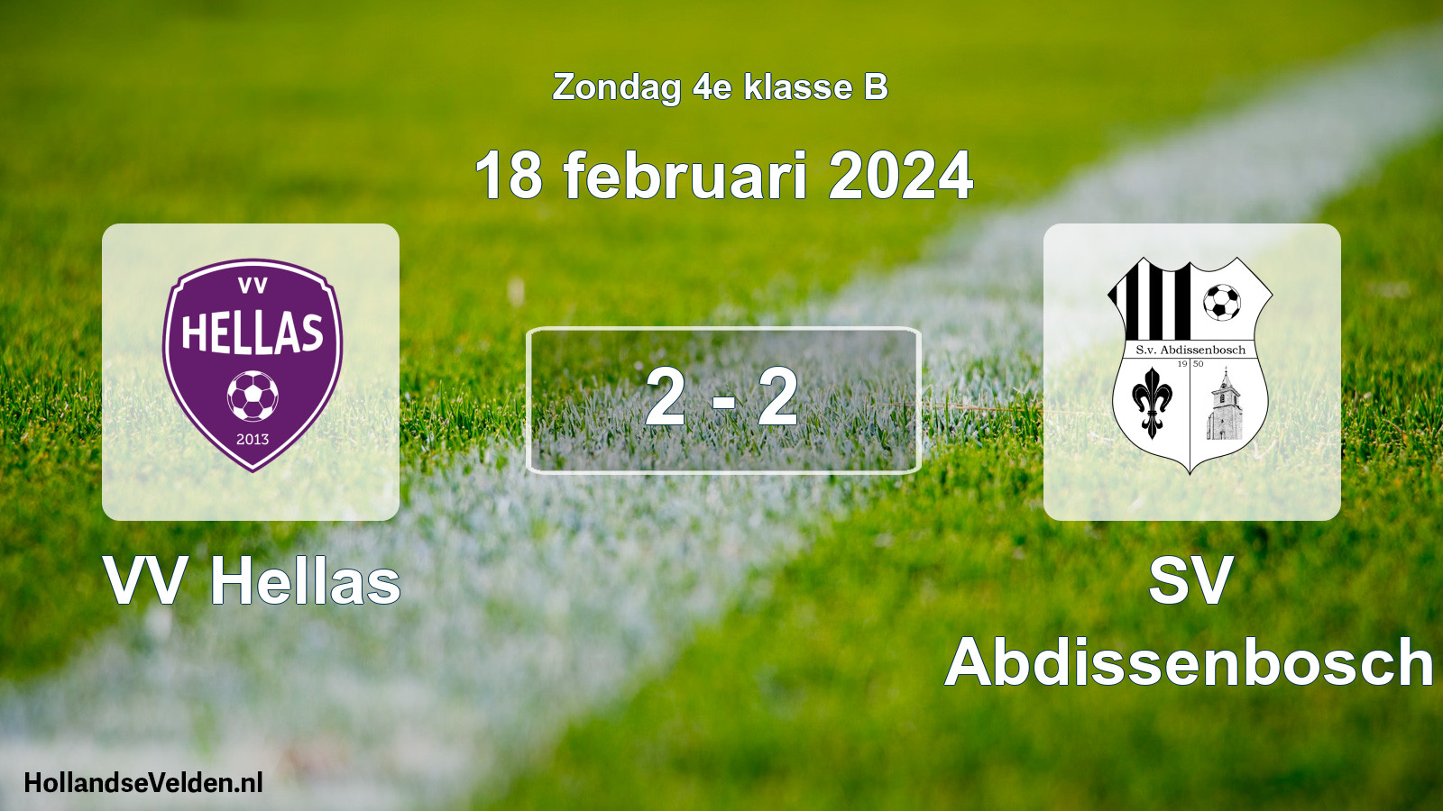 Total number of matches played: VV Hellas - SV Abdissenbosch 2 - 2 (18 February 2024)