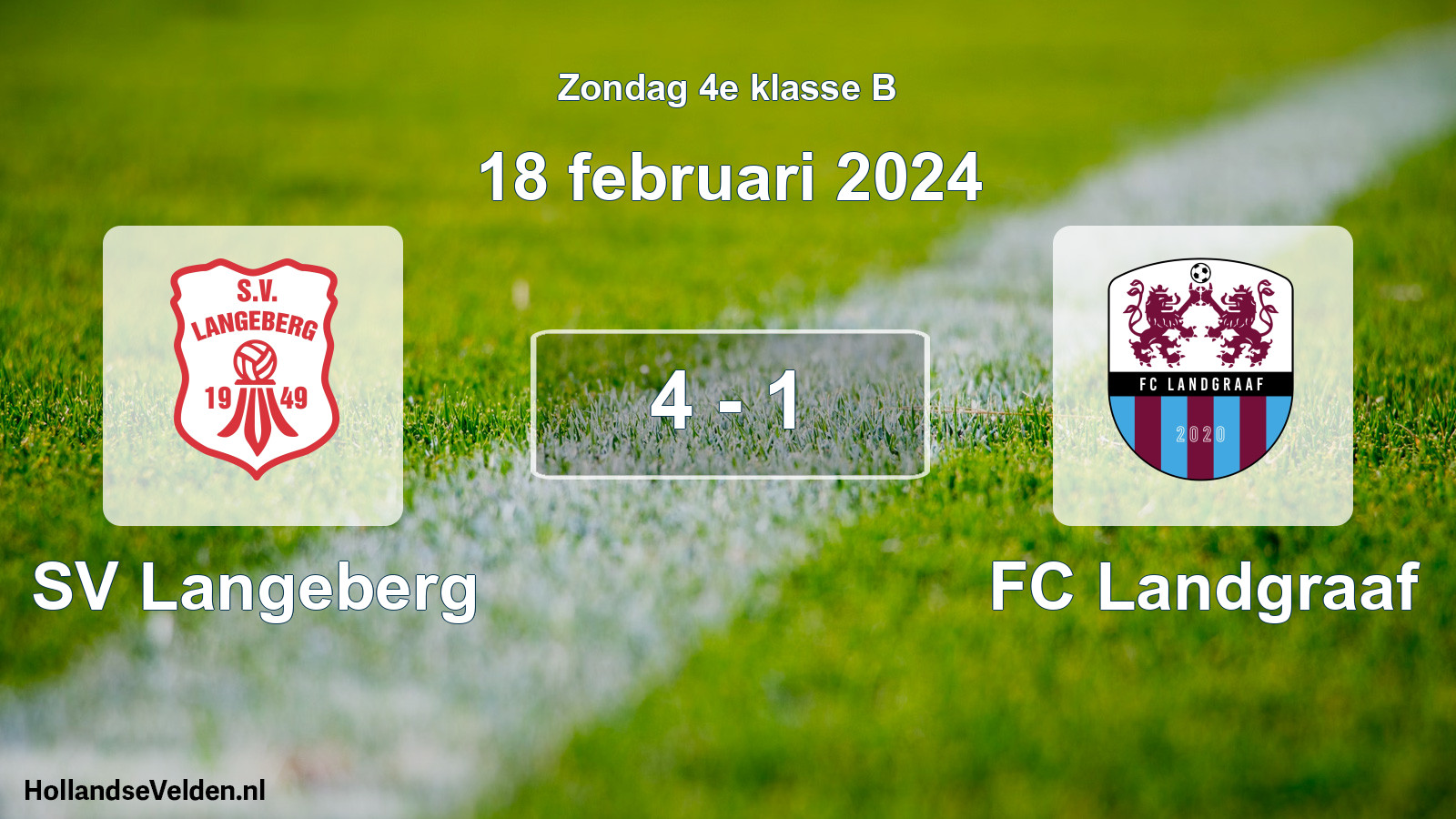Total number of matches played: SV Langeberg - FC Landgraaf 4 - 1 (18 February 2024)