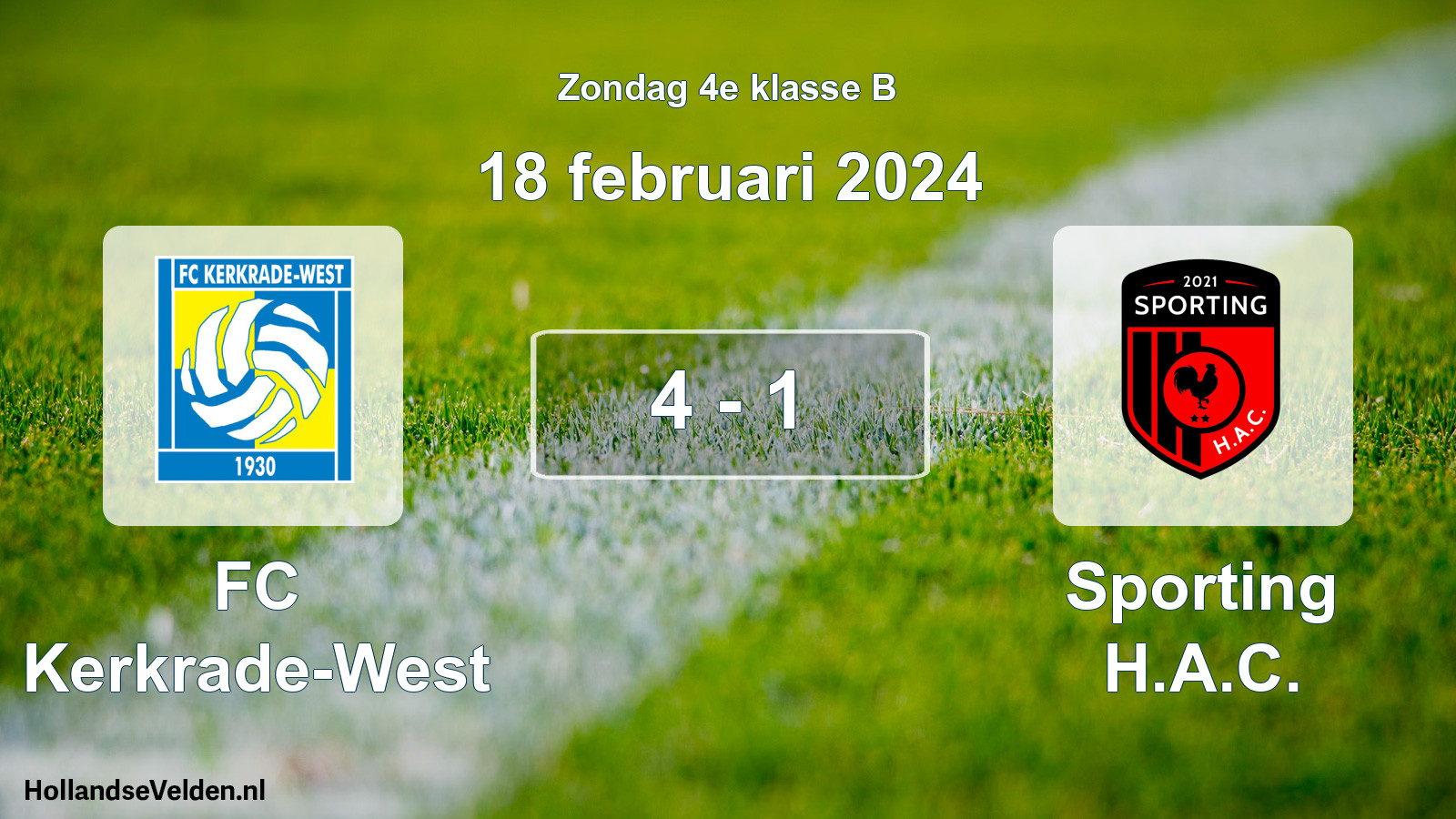 Total number of matches played: FC Kerkrade-West - Sporting H.A.C. 4 - 1 (18 February 2024)