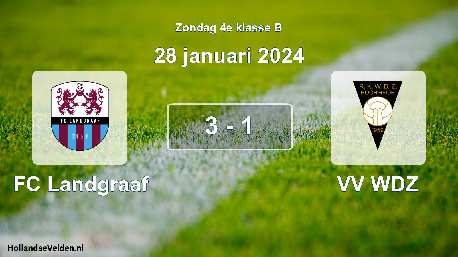 Total number of matches played: FC Landgraaf - VV WDZ 3 - 1 (28 January 2024)