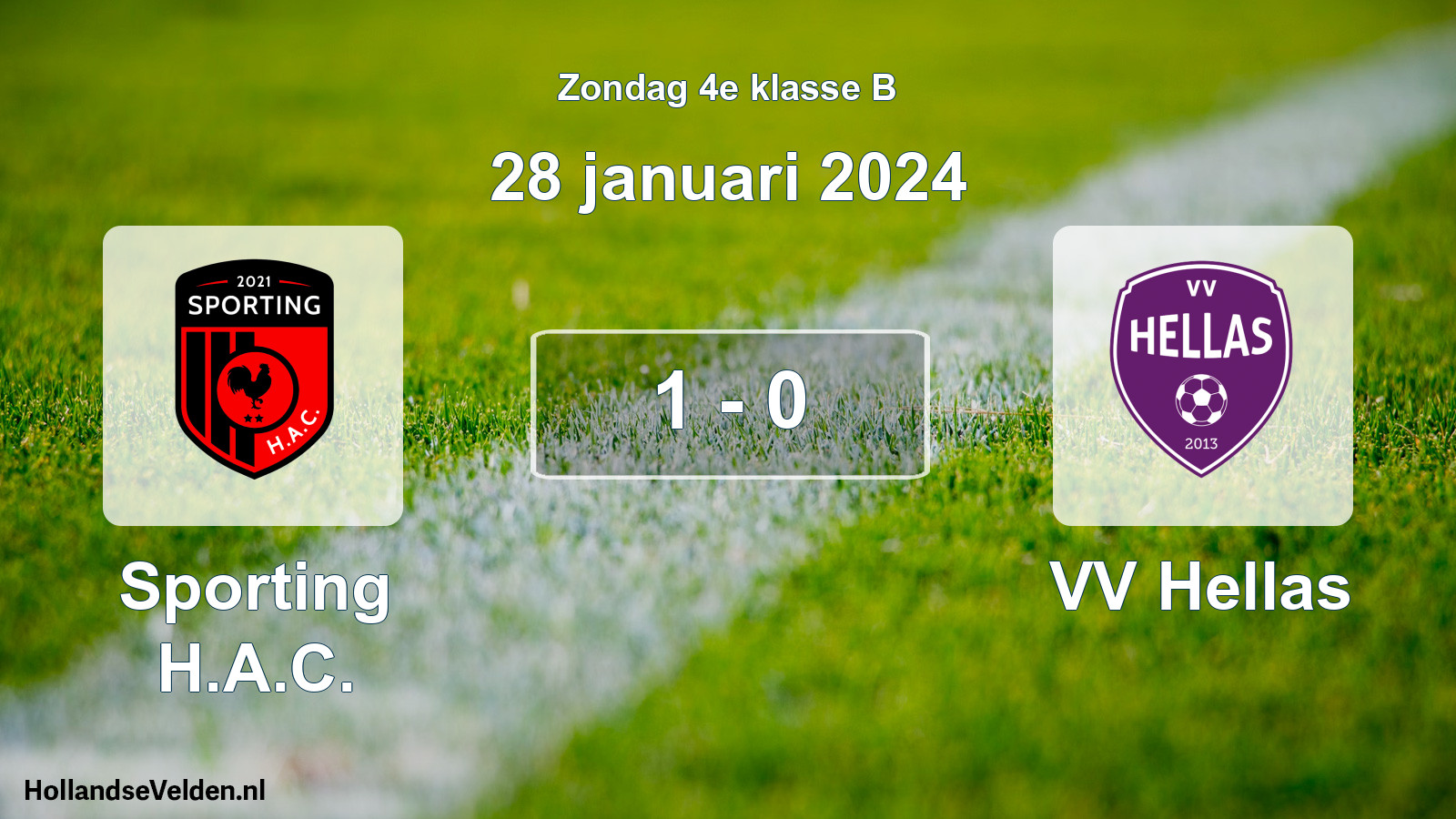 Total number of matches played: Sporting H.A.C. - VV Hellas 1 - 0 (28 January 2024)
