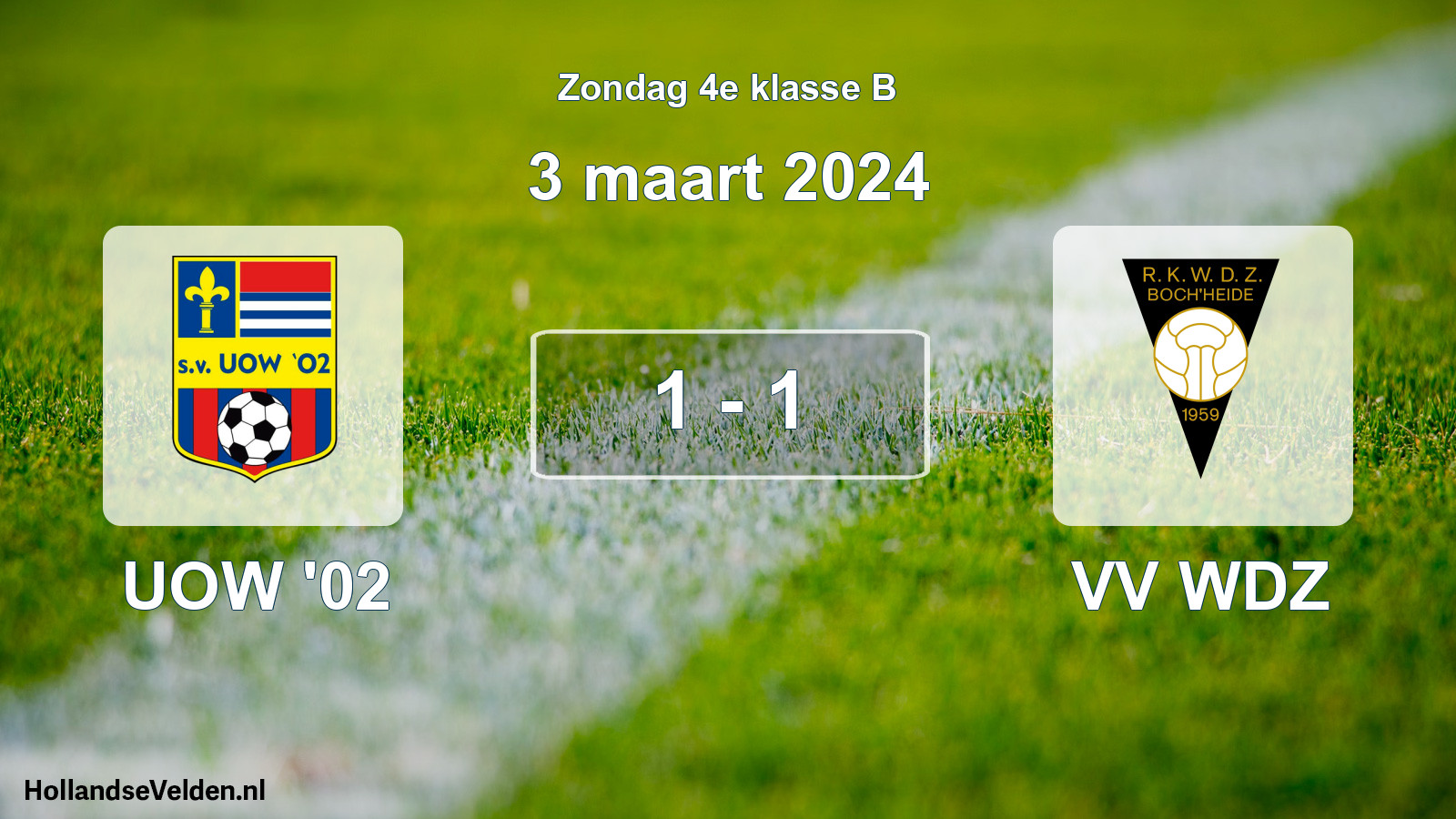 Total number of matches played: UOW '02 - VV WDZ 1 - 1 (3 March 2024)