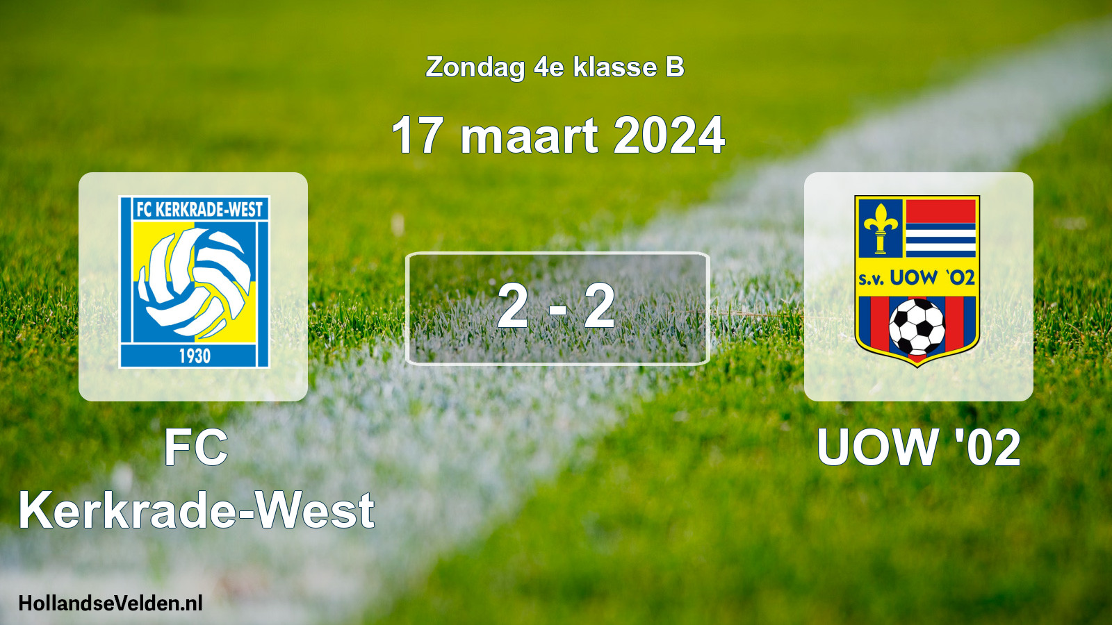 Total number of matches played: FC Kerkrade-West - UOW '02 2 - 2 (17 March 2024)