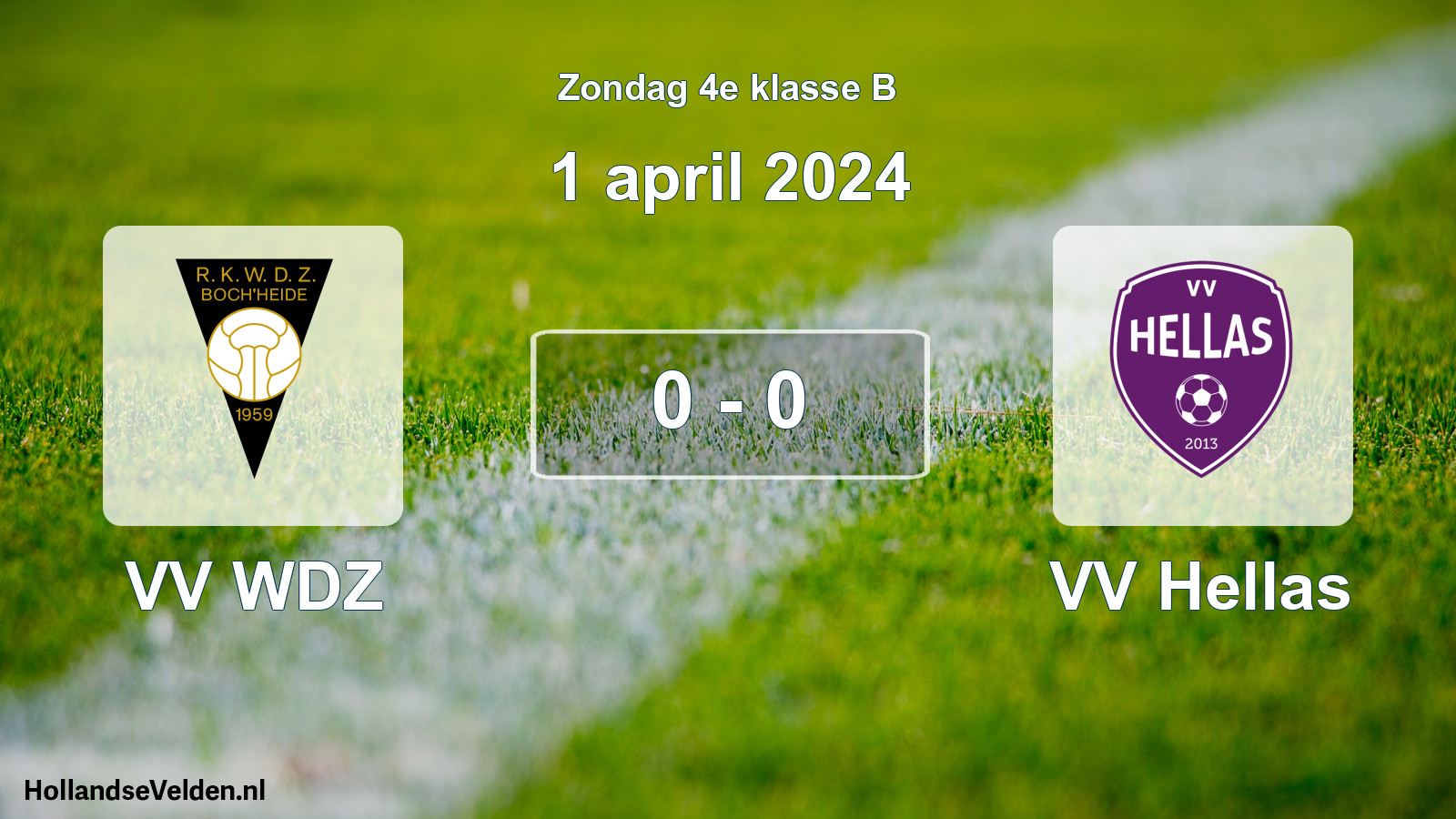 Total number of matches played: VV WDZ - VV Hellas 0 - 0 (1 April 2024)