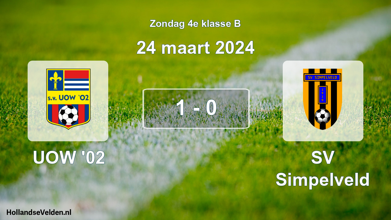 Total number of matches played: UOW '02 - SV Simpelveld 1 - 0 (24 March 2024)