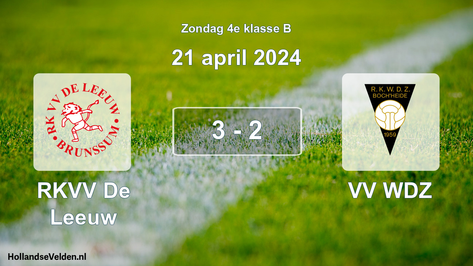 Total number of matches played: RKVV De Leeuw - VV WDZ 3 - 2 (21 April 2024)