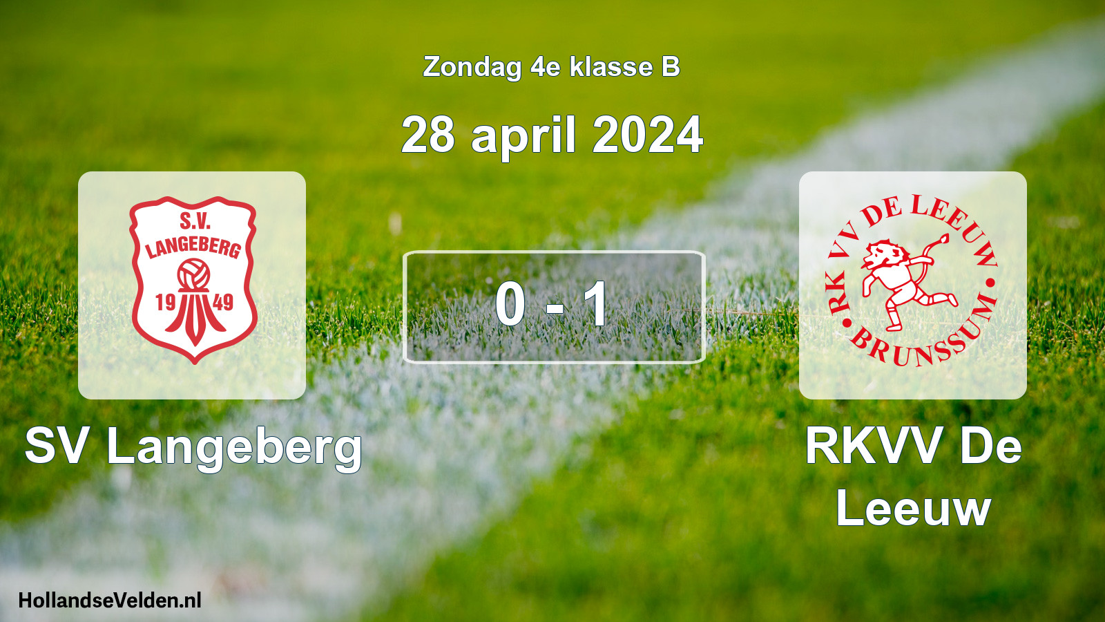 Total number of matches played: SV Langeberg - RKVV De Leeuw 0 - 1 (28 April 2024)