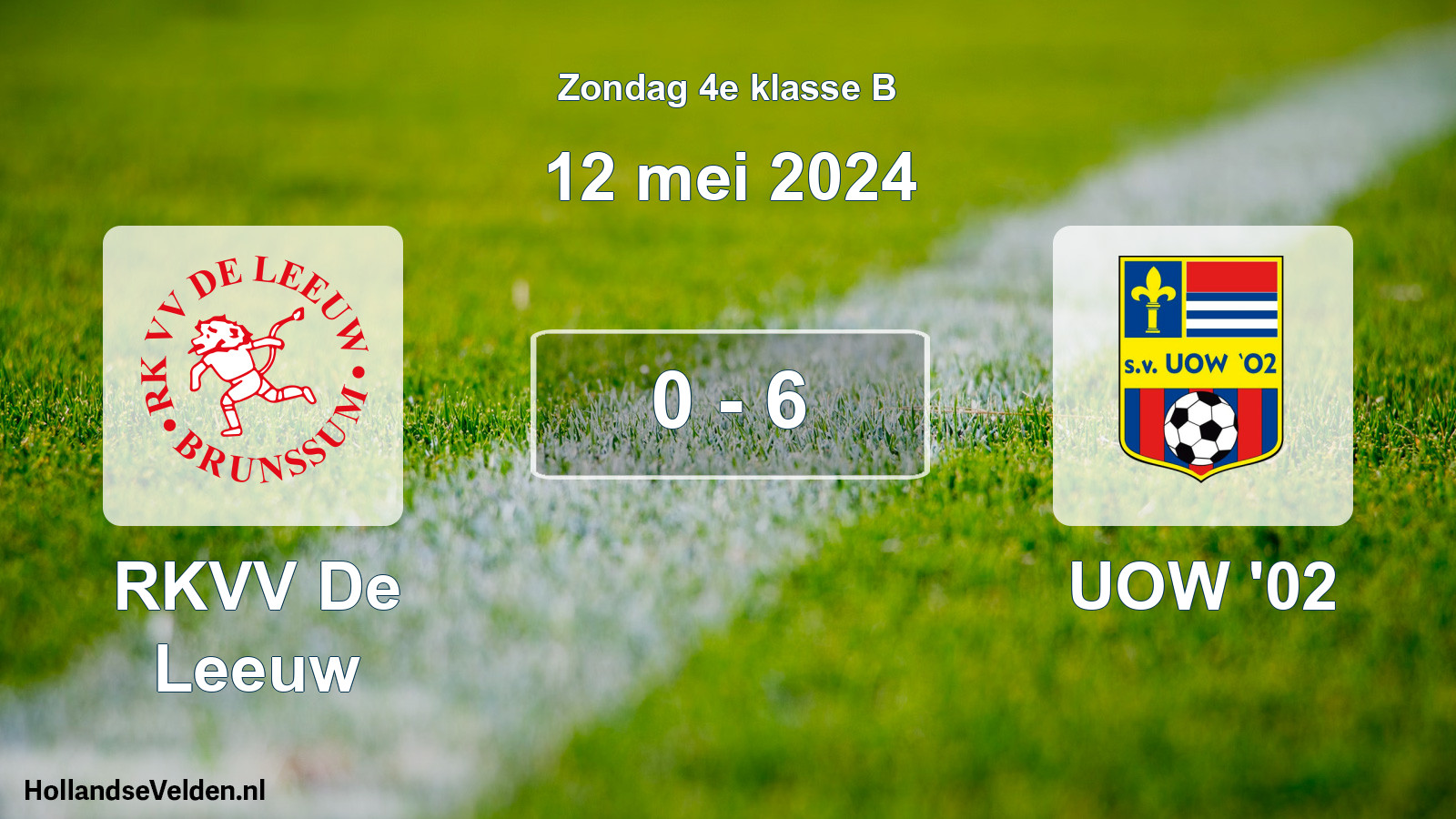 Total number of matches played: RKVV De Leeuw - UOW '02 0 - 6 (12 May 2024)