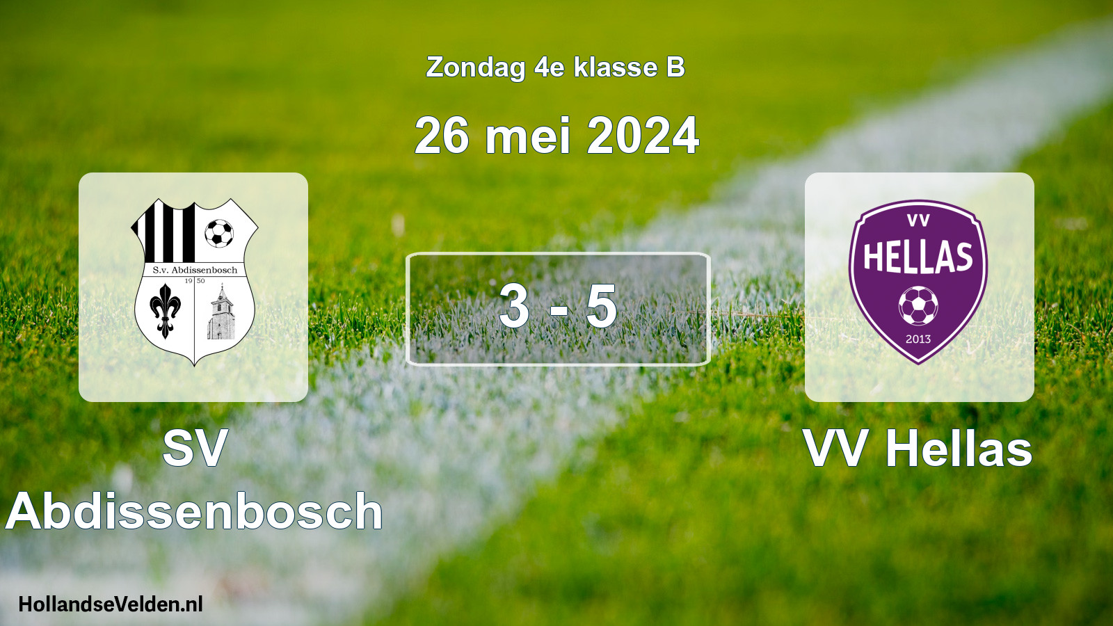 Total number of matches played: SV Abdissenbosch - VV Hellas 3 - 5 (26 May 2024)