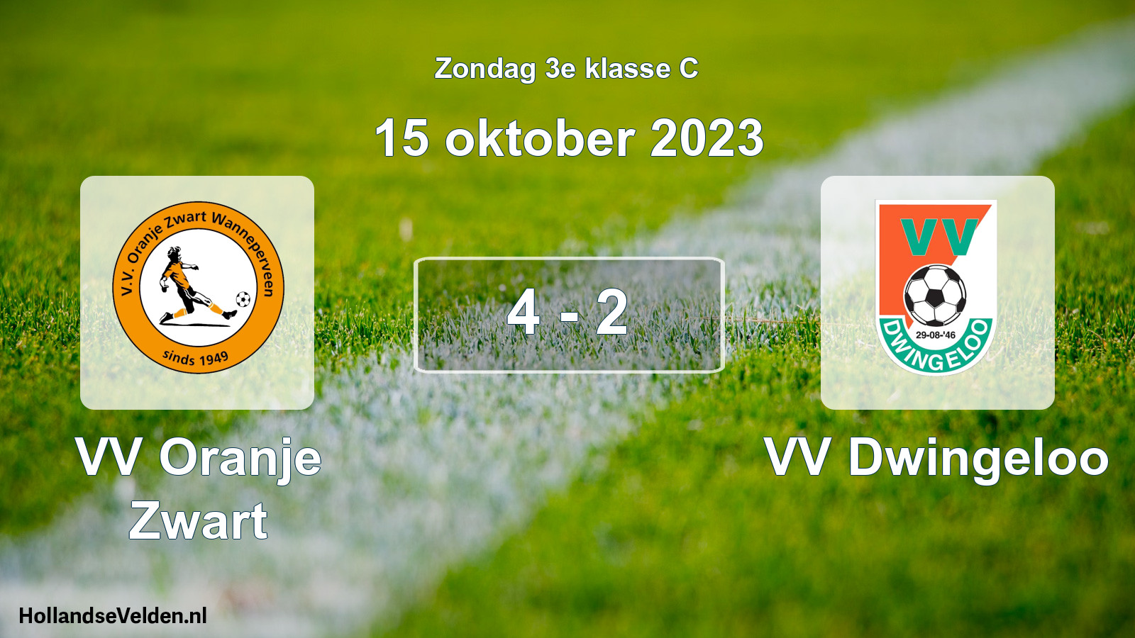 Total number of matches played: VV Oranje Zwart - VV Dwingeloo 4 - 2 (15 October 2023)