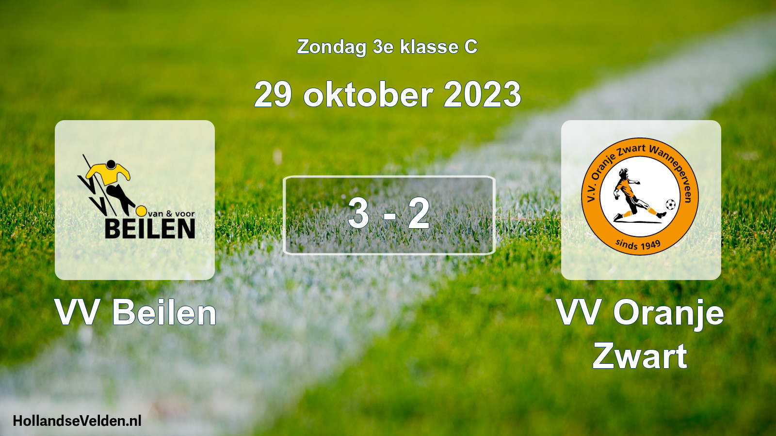 Total number of matches played: VV Beilen - VV Oranje Zwart 3 - 2 (29 October 2023)
