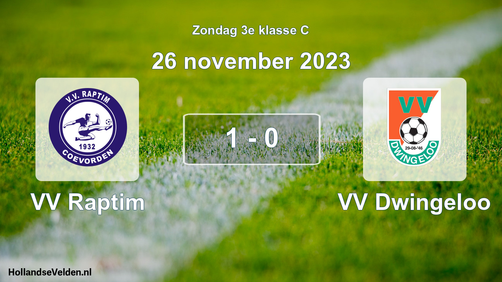 Total number of matches played: VV Raptim - VV Dwingeloo 1 - 0 (26 November 2023)
