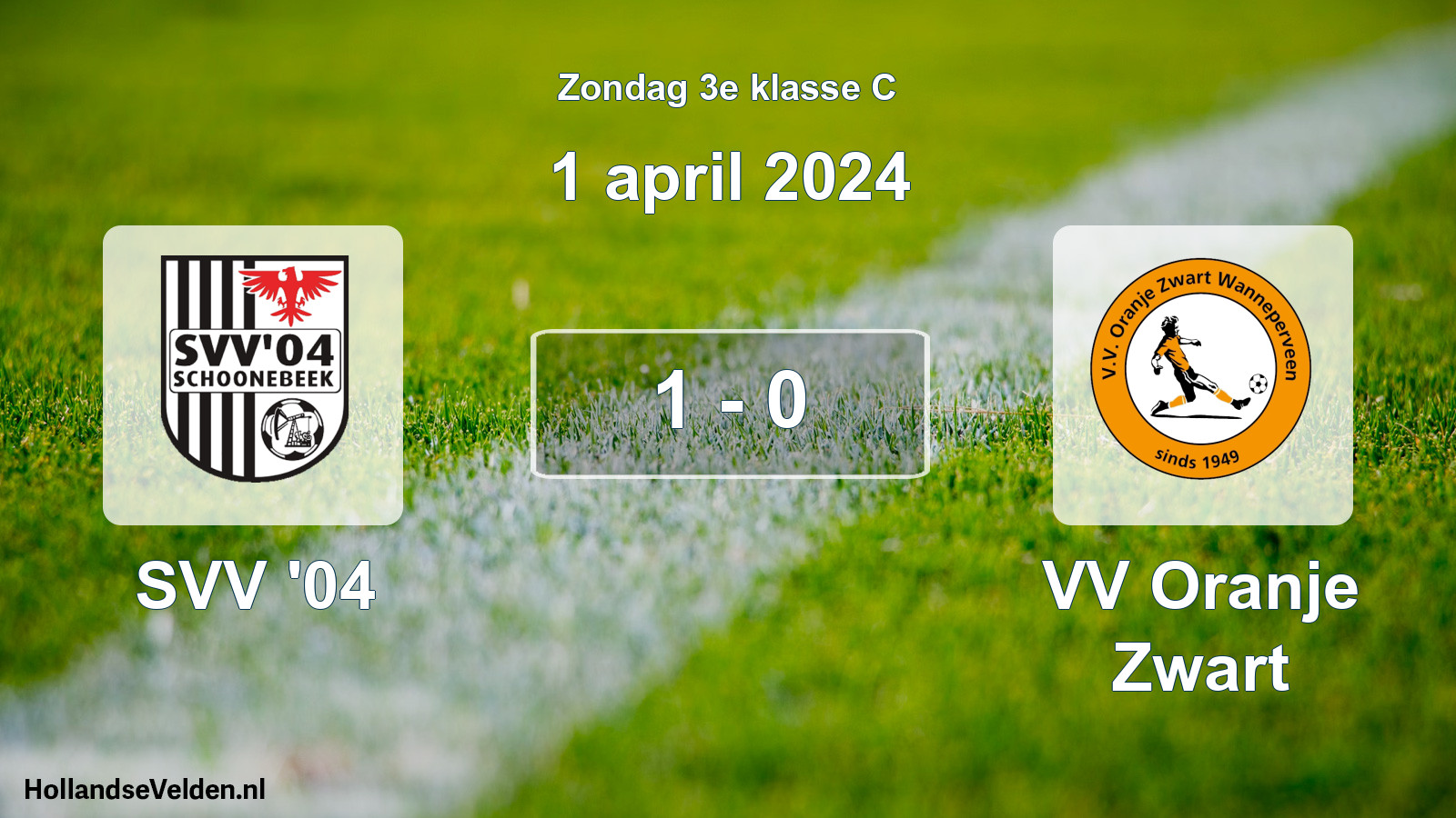 Total number of matches played: SVV '04 - VV Oranje Zwart 1 - 0 (1 April 2024)