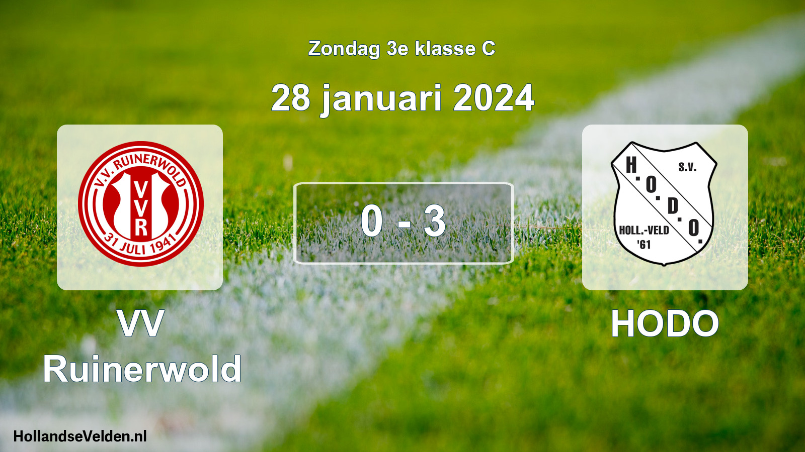 Total number of matches played: VV Ruinerwold - HODO 0 - 3 (28 January 2024)