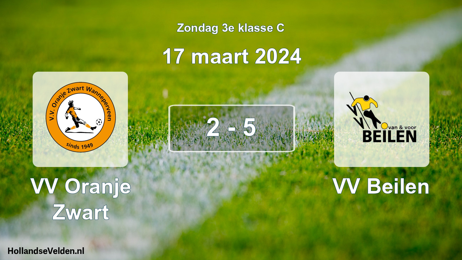 Total number of matches played: VV Oranje Zwart - VV Beilen 2 - 5 (17 March 2024)