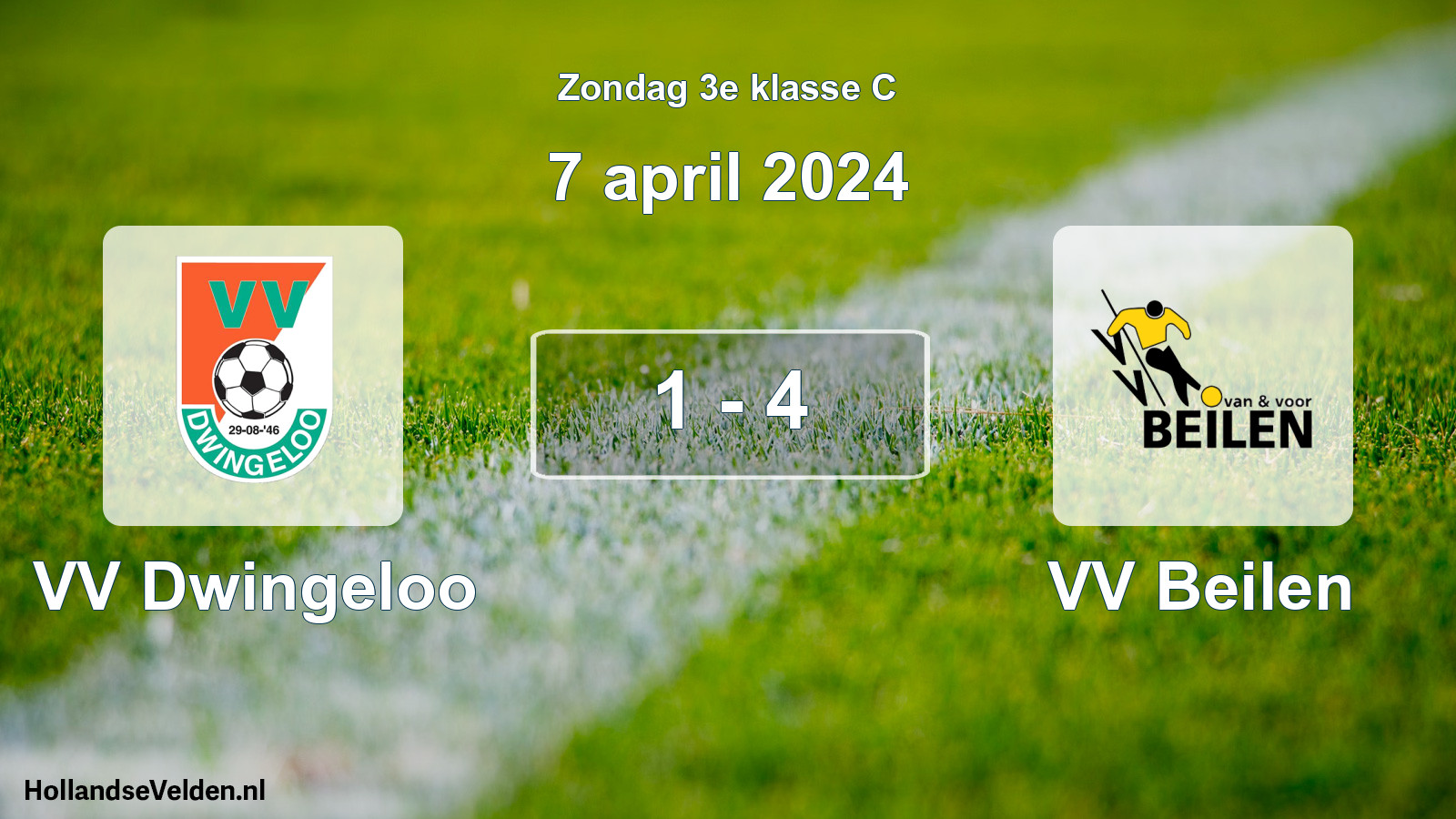 Total number of matches played: VV Dwingeloo - VV Beilen 1 - 4 (7 April 2024)