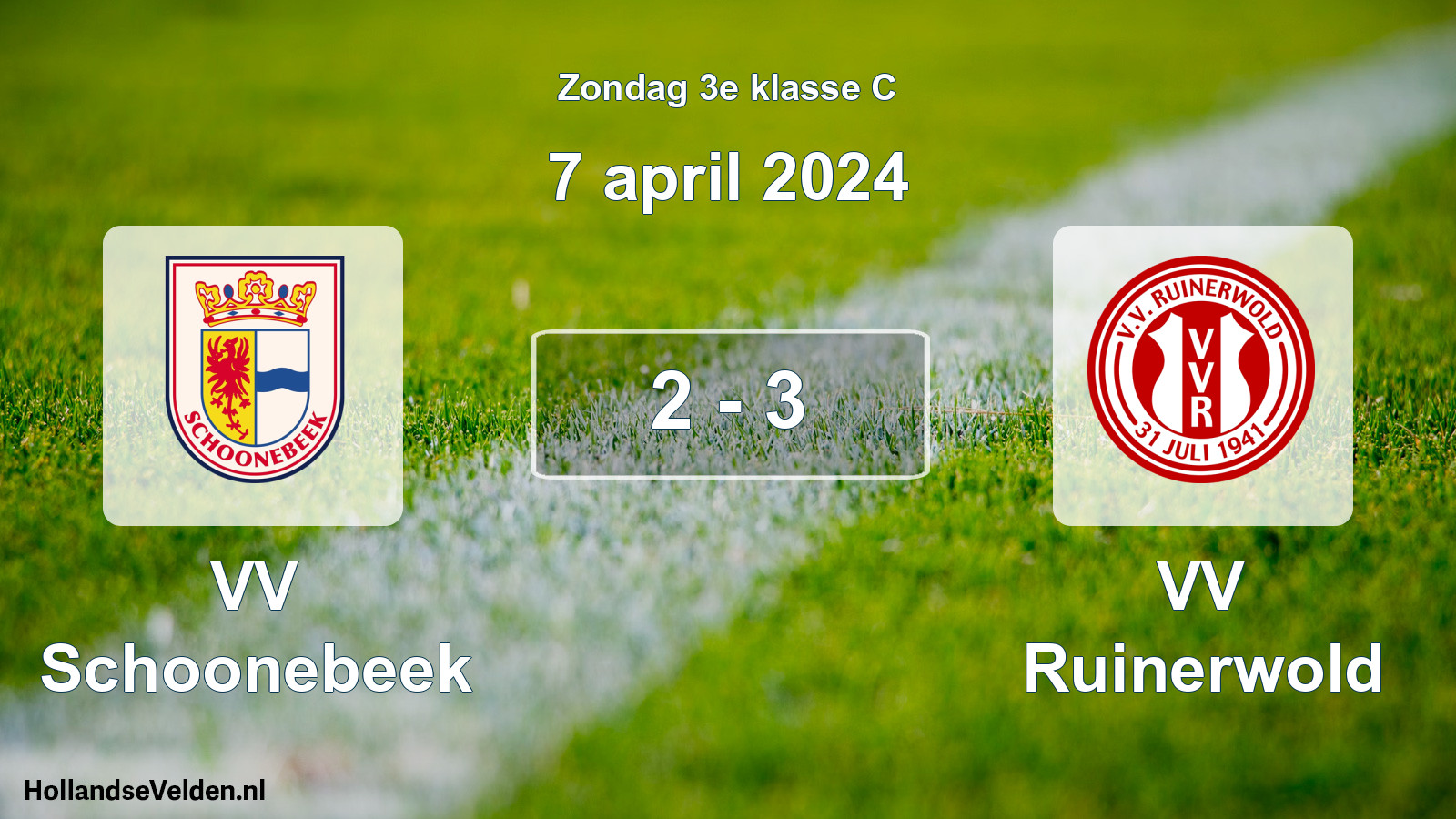 Total number of matches played: VV Schoonebeek - VV Ruinerwold 2 - 3 (7 April 2024)