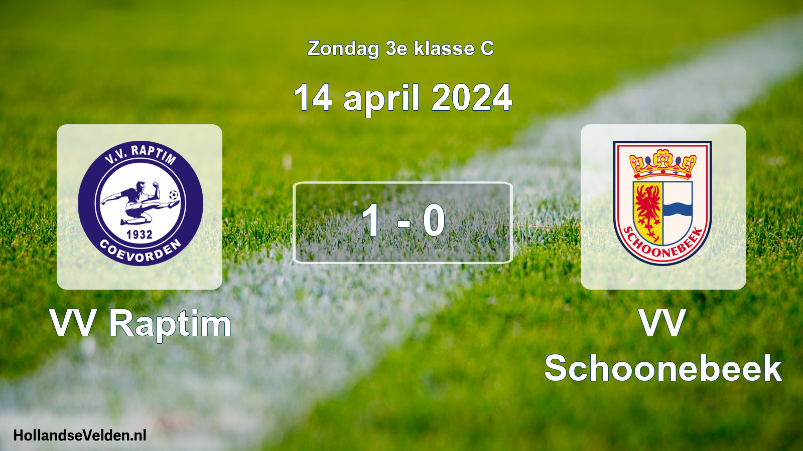 Total number of matches played: VV Raptim - VV Schoonebeek 1 - 0 (14 April 2024)