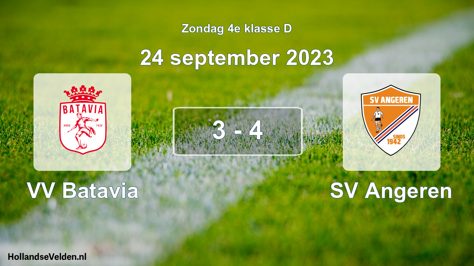 Total number of matches played: VV Batavia - SV Angeren 3 - 4 (24 September 2023)
