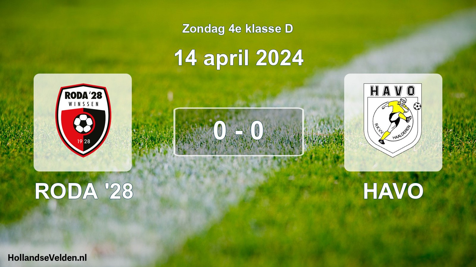 Total number of matches played: RODA '28 - HAVO 0 - 0 (14 April 2024)