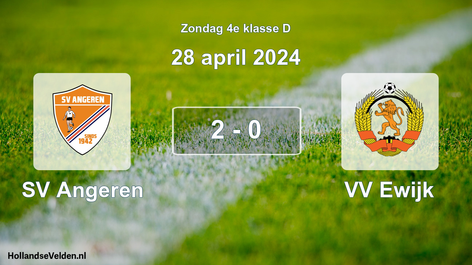 Total number of matches played: SV Angeren - VV Ewijk 2 - 0 (28 April 2024)