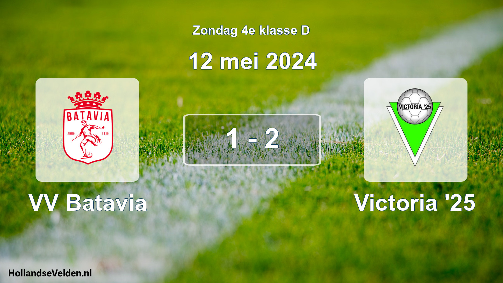 Total number of matches played: VV Batavia - Victoria '25 1 - 2 (12 May 2024)