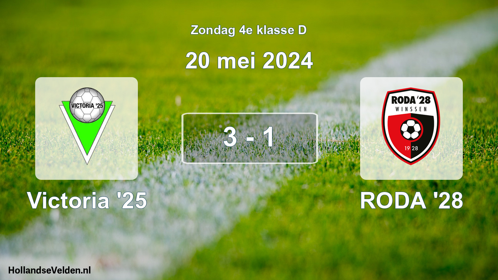 Total number of matches played: Victoria '25 - RODA '28 3 - 1 (20 May 2024)