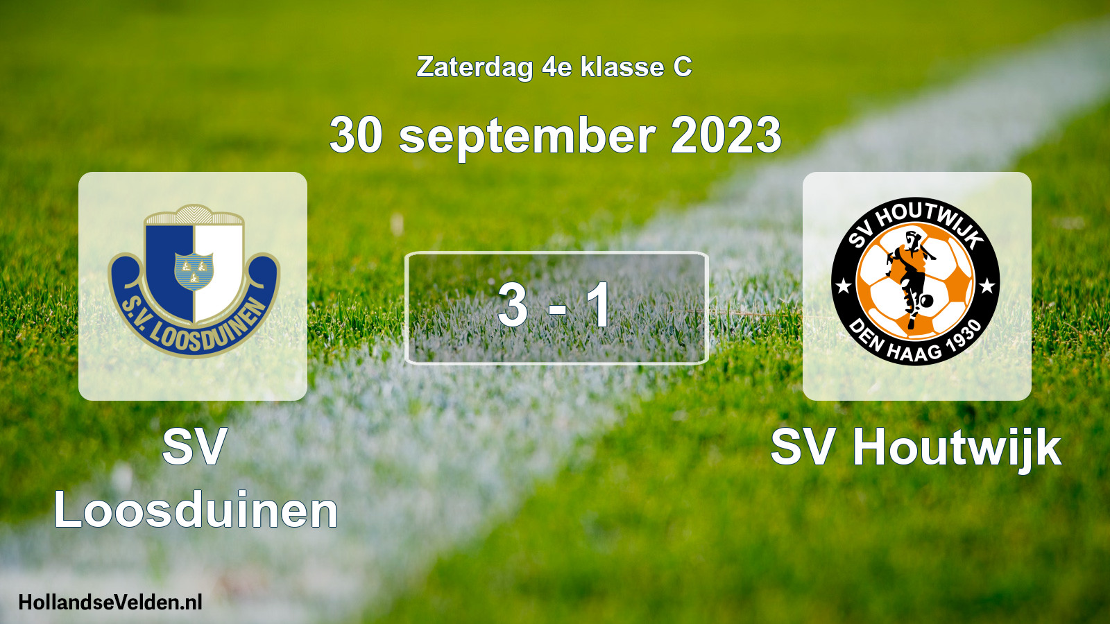 Total number of matches played: SV Loosduinen - SV Houtwijk 3 - 1 (30 September 2023)