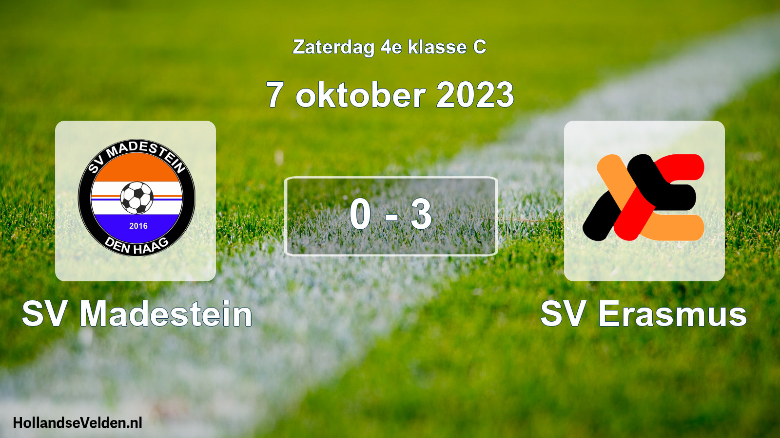 Total number of matches played: SV Madestein - SV Erasmus 0 - 3 (7 October 2023)