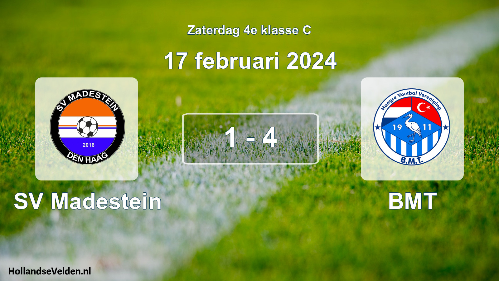 Total number of matches played: SV Madestein - BMT 1 - 4 (17 February 2024)