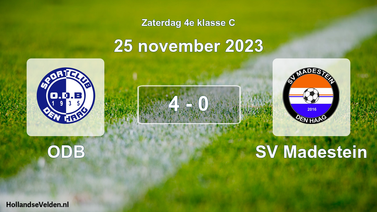 Total number of matches played: ODB - SV Madestein 4 - 0 (25 November 2023)