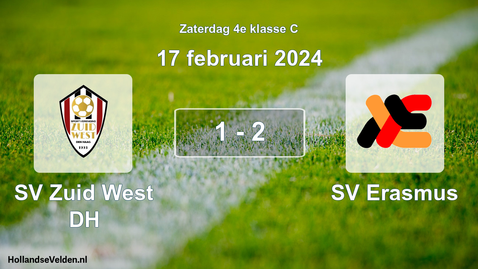 Total number of matches played: SV Zuid West DH - SV Erasmus 1 - 2 (17 February 2024)