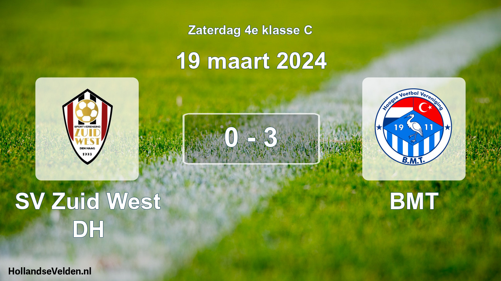 Total number of matches played: SV Zuid West DH - BMT 0 - 3 (19 March 2024)
