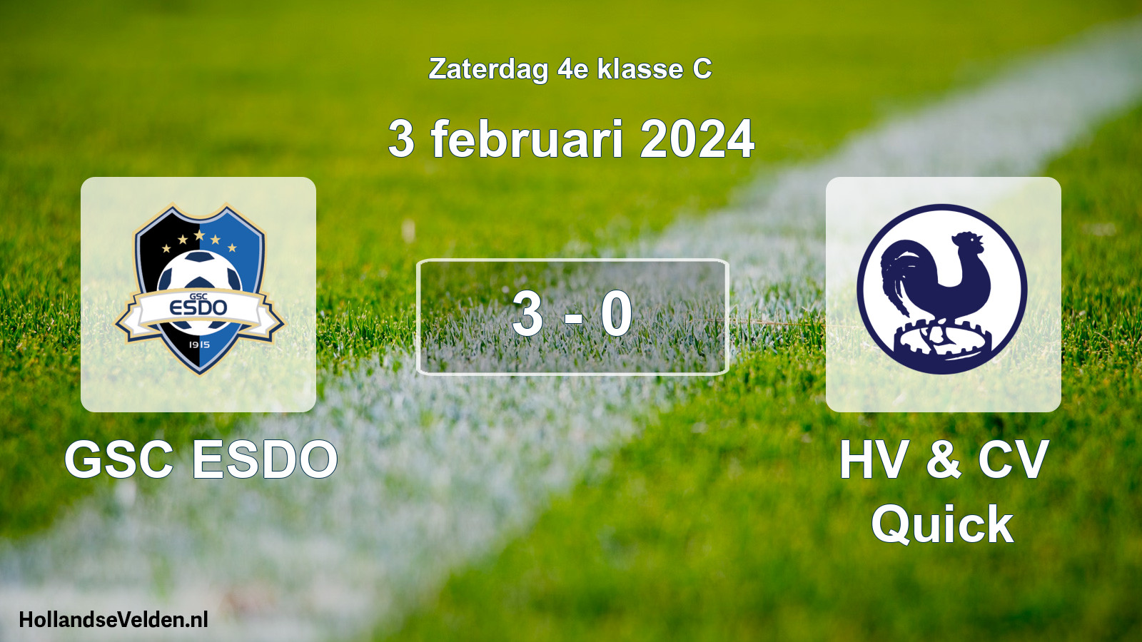 Total number of matches played: GSC ESDO - HV & CV Quick 3 - 0 (3 February 2024)